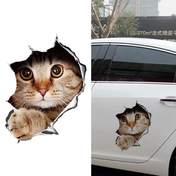 13*18CM Automobilių Priedai, 3D Stereo Anime Juokinga Kūrybinė Asmenybė Kačiukas Modeliavimas Auto Lipdukas Automobilio Stiliaus