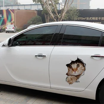 13*18CM Automobilių Priedai, 3D Stereo Anime Juokinga Kūrybinė Asmenybė Kačiukas Modeliavimas Auto Lipdukas Automobilio Stiliaus