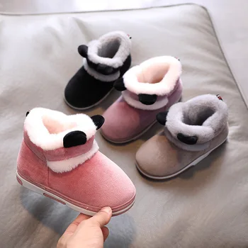 Mergaičių Medvilnės batai 3-7 metų amžiaus vaikų mielas kūdikis didelis medvilnės sniego batai padengti kojų plius aksomo šiltas batai 2020 m. žiemos naujas