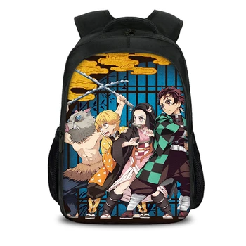 Mielas Bookbags Vaikams Anime Mokyklos Krepšiai Merginos 3D Demon Slayer Kimetsu Nr. Yaiba Spausdinimo Mokyklos Kuprinės Paauglys Berniukai