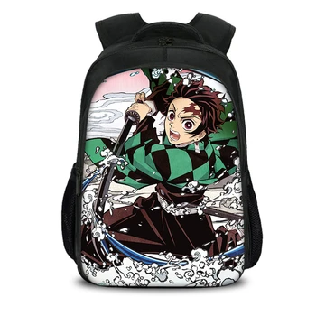 Mielas Bookbags Vaikams Anime Mokyklos Krepšiai Merginos 3D Demon Slayer Kimetsu Nr. Yaiba Spausdinimo Mokyklos Kuprinės Paauglys Berniukai