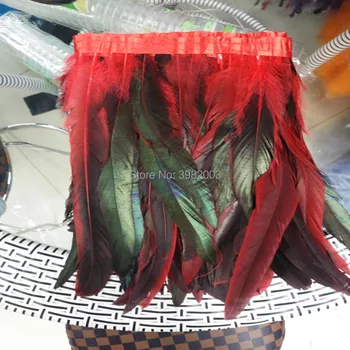 1 metras gamtinių gaidys uodegos plunksnos audinys su 25-30 cm plunksnų audinio apdaila apdailos kostiumas vestuvių parodoje apdaila