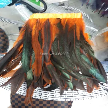 1 metras gamtinių gaidys uodegos plunksnos audinys su 25-30 cm plunksnų audinio apdaila apdailos kostiumas vestuvių parodoje apdaila
