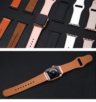 Italija Odinis dirželis, Apple watch band 44 mm 40mm iWatch juosta 42mm 38mm Watchband apyrankė 