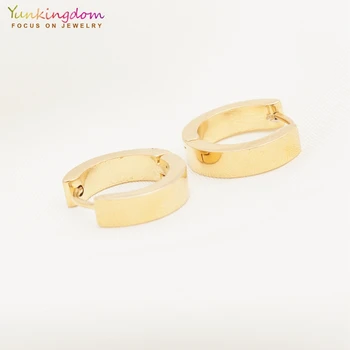 Yunkingdom paprasta maži žiedai aukso spalvos nerūdijančio plieno auskarai moterims orecchini cerchio UE0322