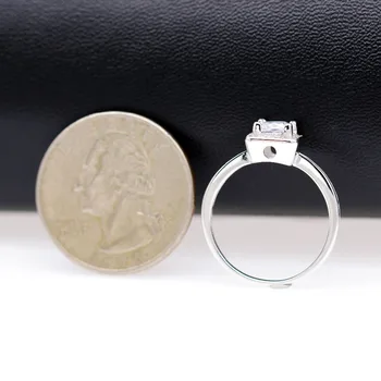 Uloveido 925 Sterlingas Sidabro Žiedai Moterims Žiedas Moterų Dalyvavimas Vestuvių Papuošalai Cirkonis Aikštėje Kristalų Žiedas su dėžute LJ117