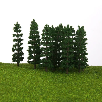 40Pcs Plastiko Dažytos Peizažai Kraštovaizdžio Traukinio Modelis Medžių Masto 1/100 HO Scale 