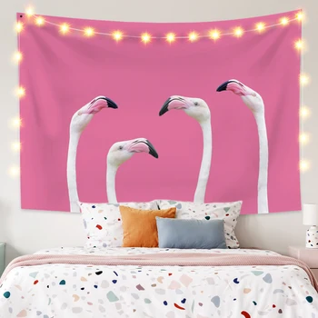 Animacinių Filmų Gyvūnų Gobelenas Pink Flamingo Mados Sienos Kabo Kambarių Bendrabučio Boho Vasaros Šalis Dekoro Iškylą Paplūdimio Kilimėlis