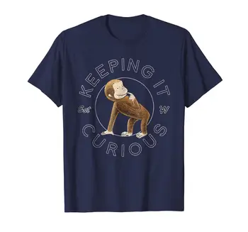 Curious George Laikant Jį Smalsu Grafinis T-Shirt Dydis M-3XL JAV Vyrų Tendencija 2019 Animacinių filmų marškinėliai vyrams Unisex Naujas Mados marškinėlius