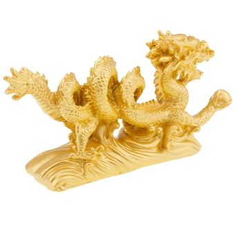 1 Gabalas Kinų Feng Shui Drakono Figūrėlė Statula už Sėkmės ir Sėkmės Aukso / Varis