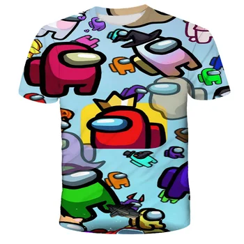 Žaidimai Tarp Mūsų T-Shirt Populiariausių Vasaros Vyrų/Moterų/Vaikų 3D Streetwear Kvėpuojantis Poliesteris Marškinėliai 4T-14T