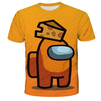 Žaidimai Tarp Mūsų T-Shirt Populiariausių Vasaros Vyrų/Moterų/Vaikų 3D Streetwear Kvėpuojantis Poliesteris Marškinėliai 4T-14T