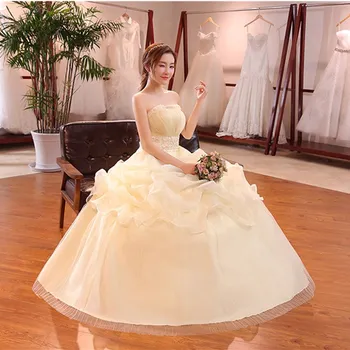 Ruthshen 2020 Realios Foto Princesė Kamuolys Suknelė Vestuvių Suknelės, Raukiniai Stebėjimo Vestuvinės Suknelės Vestidos de Novia Korėja