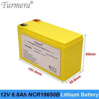 Turmera 12V 6.8 Ah Ličio Įkraunama Baterija NCR18650B 3400mAh Ląstelių, Elektriniai Valčių ir Nepertraukiamo Maitinimo šaltinis 12V