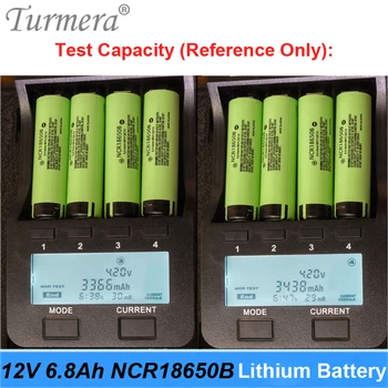 Turmera 12V 6.8 Ah Ličio Įkraunama Baterija NCR18650B 3400mAh Ląstelių, Elektriniai Valčių ir Nepertraukiamo Maitinimo šaltinis 12V