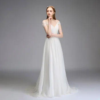 Baltos Spalvos Ilgą Vakarinę Suknelę Be Rankovių Šifono Moteris Ilgai Prom Šalis Suknelės Mados Vakare Gown Oficialų Suknelė Moterų Apdaras 2019