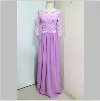 2019 Karšto pardavimo mergaičių mados long purple šifono suknelės mergaičių vakarienė gražus klubo nėrinių suknelė lady plonas elegantiškas mėlyna balta #A255