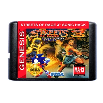 Gatvėse Pyktis 3 Sonic Hack 16 Bitų MD Žaidimo Kortelės Sega Mega Drive Genesis