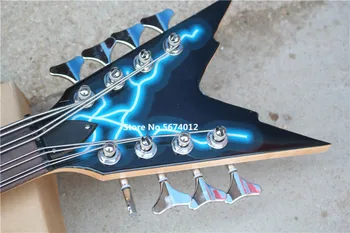 Aukštos kokybės pasirinktinį 8 string bass guitar elektrinio boso, abnormity, mėlyna žaibo, nemokamas pristatymas