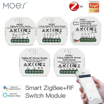 Tuya ZigBee 3.0 Smart Šviesos Jungiklis Relės Modulis 1/2/3 Gauja Smart Gyvenimas/Tuya App Kontrolės, Veikia su Alexa 