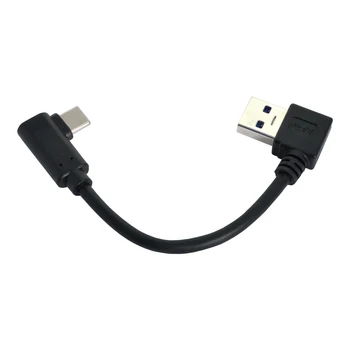 90 Laipsnių Kampu į Kairę USB3.0 A Male į USB 3.1 USB-C Kampu Duomenų Kabelis 13cm Nešiojamas & Planšetinio kompiuterio ir Telefono