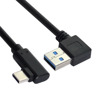 90 Laipsnių Kampu į Kairę USB3.0 A Male į USB 3.1 USB-C Kampu Duomenų Kabelis 13cm Nešiojamas & Planšetinio kompiuterio ir Telefono