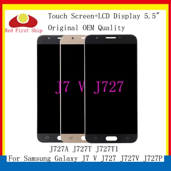 10vnt/daug Originalių LCD Samsung Galaxy J7 V J727 J727V J727P LCD Ekranas Jutiklinis Ekranas skaitmeninis keitiklis Asamblėjos Pakeitimo J727A