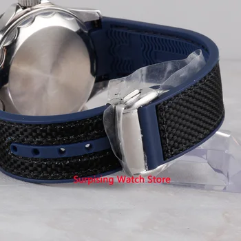 Bliger 41mm Automatinis laikrodis Vyrams Prabanga Sapphire Kristalas Gumos juosta GMT Mechaninė Žiūrėti Šviesos Kalendorius Laikrodis Vyrams
