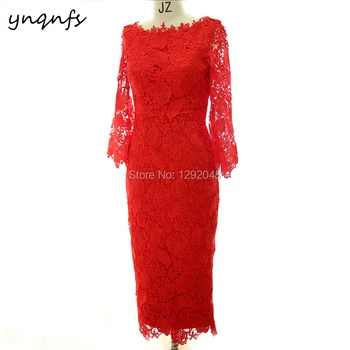YNQNFS MD403 Šalis Suknelė Oficialų Suknelė Derliaus Arbata Ilgis Vestuvių Svečių Dėvėti Motina Nuotakos Suknelės Nėriniai Komplektus 2019