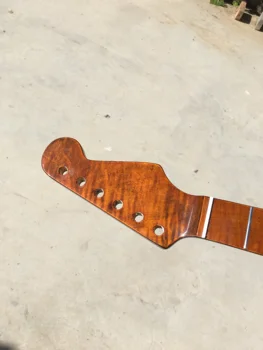 Naujas geltonas 21 nervintis Vienas Geras Nebaigtas elektrinės gitaros kaklo flam klevas pagaminti ir klevų fingerboard