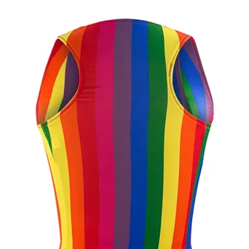 Moterų Bikinio Vaivorykštė Dryžuotas Spausdinti Zip Elastingumas Didelis, 5xl Padalinta Bikini maudymosi kostiumėlis Dviejų dalių maudymosi kostiumėlį 2020 Metų Vasaros Paplūdimio