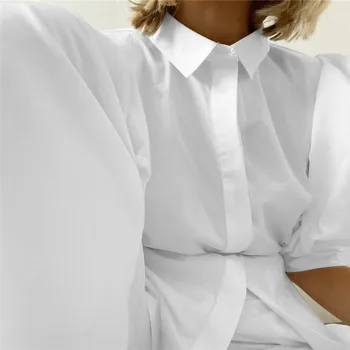 Elegantiška Biuro Darbas Moterims 2021 Kietas Tunika Viršuje Atsitiktinis Palaidų Nėriniai-up Marškinėliai, Ponios Pusė Rankovėmis Mygtuką Blusas Palace Stiliaus Marškinėliai