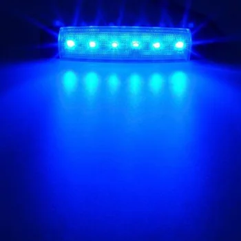 10 Vnt Mėlyna Patvirtinimo Šoninis Gabaritinis Žibintas 6 LED Priekabos Šviesos 3.8