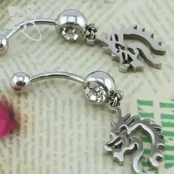 Moterų Kristalų Bamba & Bamba Žiedai, Nerūdijančio Plieno Tuščiaviduriai Drakonas Dizainas Tabaluoti Bamba Barų Žiedai Mados Auskarų Vėrimo Papuošalai