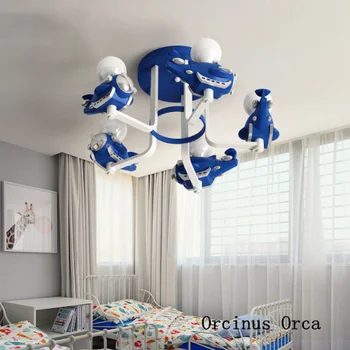 Naujų Animacinių filmų Kūrybos Sraigtasparnis lubų lempa Berniukai'Bedroom Vaikų Kambario Apšvietimo Spalvos led Orlaivių lubų lempa nemokamas pristatymas