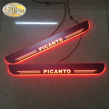 SNCN Vandeniui Akrilo Juda LED Sveiki Pedalą Automobilis Nusitrinti Plokštė Pedalo Durų Slenksčio Kelias Šviesos Kia Picanto 2010 m. - 2018 m. 2019 m.