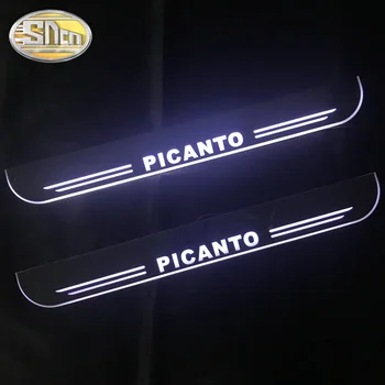 SNCN Vandeniui Akrilo Juda LED Sveiki Pedalą Automobilis Nusitrinti Plokštė Pedalo Durų Slenksčio Kelias Šviesos Kia Picanto 2010 m. - 2018 m. 2019 m.