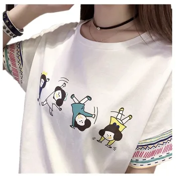 Pietų Korėjos rytinių Vartų Moterų Naujų Studentų trumpomis Rankovėmis T-shirt Draugės Vasaros Prarasti Pusė Rankovėmis T-shirt Nacionalinės Stiliaus Viršaus