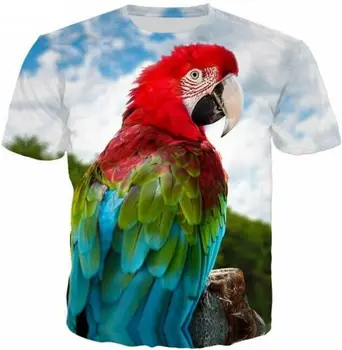 2020 Gyvūnų Macaw 3D Spausdinimo Laisvalaikio T-Shirt Vyrai Moterys trumpomis Rankovėmis Hip-Hop Tee Viršūnės