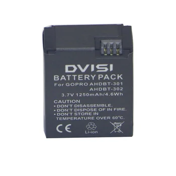3pcs DVISI AHDBT-301 Įkraunamas Baterijas su USB Dual Įkroviklis AHDBT-302 dėl Gopro Hero 3/3 Hero3 Hero3 Eiti Pro+EU/US, AC Adapteris