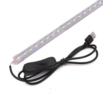 USB 5V LED Juostelė Šviesos Standžios Juostelės 5630 Kietajame Vamzdelio Lempa su On/Off Jungikliu, LED Žibintai, Baras, Didelis Šviesus Natūrali Balta/Šiltai Balta