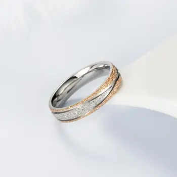 TRANKYTI pora sužadėtuvių žiedas, skirtas moterims, vyrams, smėlio susprogdino aukso spalvos nerūdijančio plieno CZ vestuviniai žiedai, papuošalai