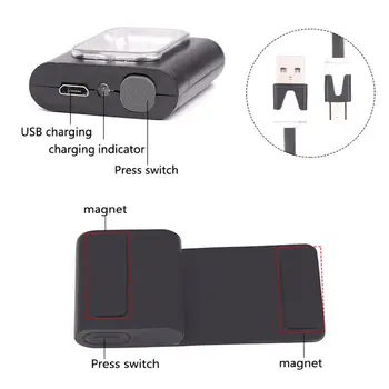 USB Įkrovimo LED Magnetinio Tikrinimo Lempą, Avarinės Šviesos, Žibintuvėlis
