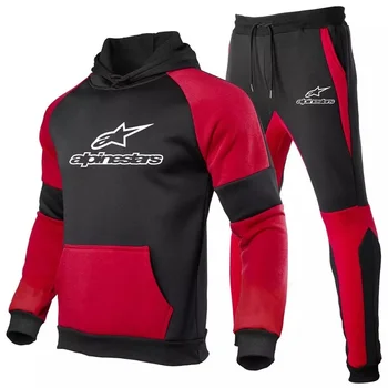 2020 nauji vyriški sportiniai kostiumas mados medvilnės sekti pavyzdžiu laisvalaikio kostiumas vyrams rudens ir žiemos puloveris hoodie + kelnės dviejų dalių 3XL
