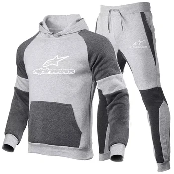 2020 nauji vyriški sportiniai kostiumas mados medvilnės sekti pavyzdžiu laisvalaikio kostiumas vyrams rudens ir žiemos puloveris hoodie + kelnės dviejų dalių 3XL