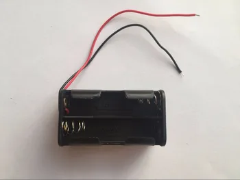 10VNT Juodas Praktinių 2-lizdas, 4 x AA Baterijos Atgal Turėtojas Atveju Dėžutė Su Laidą Veda