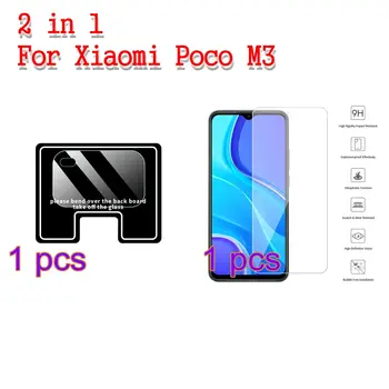 2: 1 Priekyje ir Objektyvas Filmas Xiaomi Poco M3 Visiškai Padengtos Vandeniui Priekiniai Kino Ir skaidrus Grūdintas Objektyvas Filmas Xiaomi Poco M3