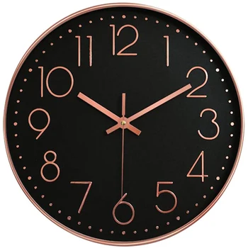 Didelis Skaitmeninis Sieninis Laikrodis už Kambarį/Miegamojo Dekoro Apvalių Šiuolaikinės Atominės Išjungti Sieninis Laikrodis 12Inch