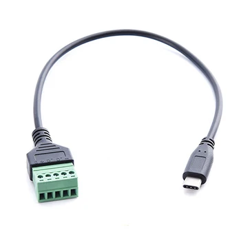 Kabelio Tipas C Male USB 5 Pin Varžto Jungtis su Shield Terminalo Kištuko Adapterio Kabelis