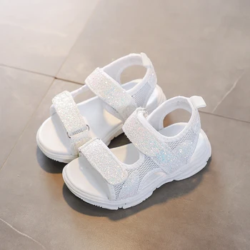 2020 Mergaitės Kūdikių Vasarą Balta Rausva China Princess Sandalai Vaikams Mergaitėms Blizgučiai Paplūdimio Sandalai, Batai Naujas 1 2 3 4 6 Metus